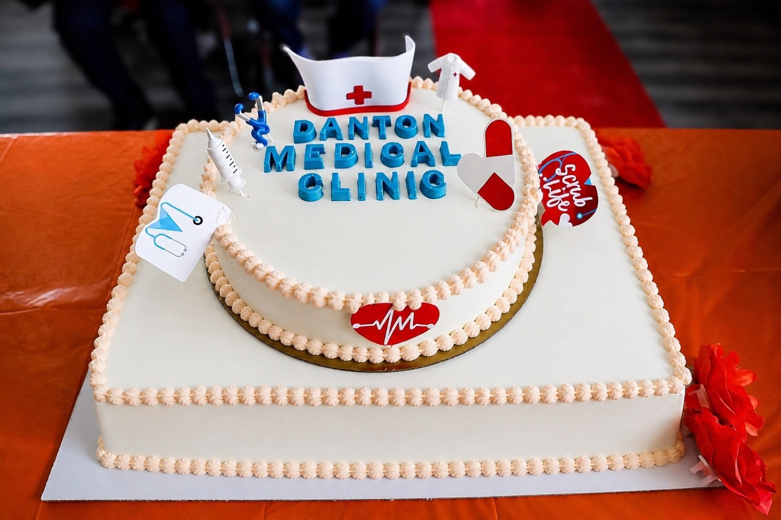 Celebration cake for Danton Medical Clinic grand opening