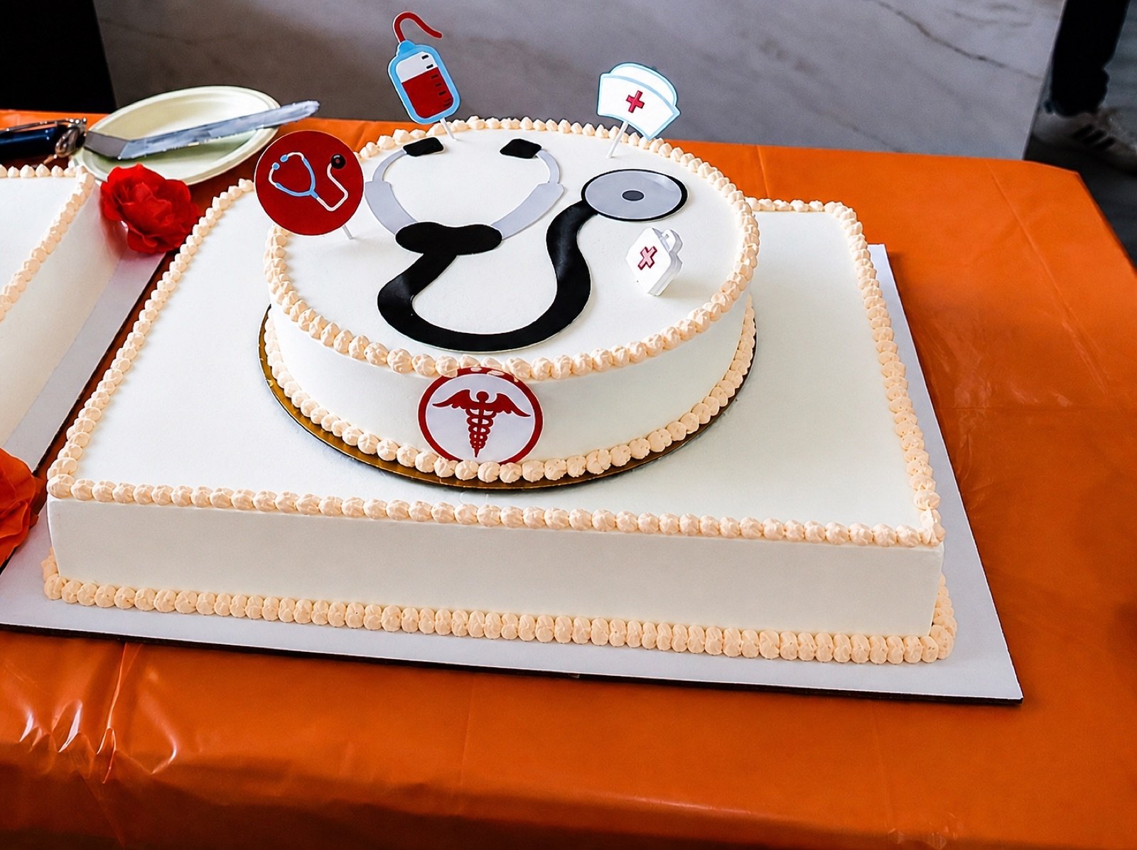 Stethoscope themed cake for Danton Medical Clinic grand opening